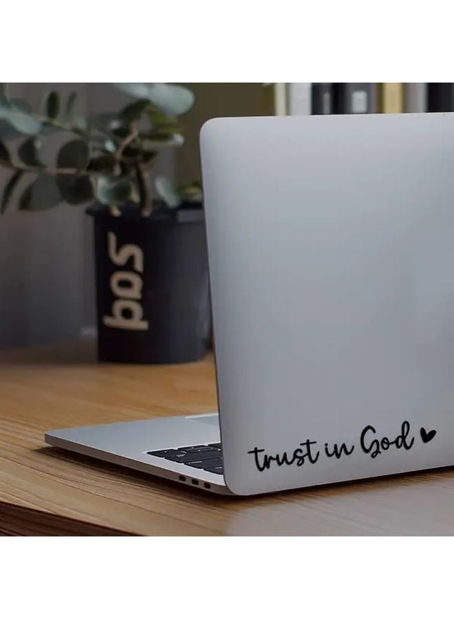 White Christian Faith Car Mirror Sticker Decal Trust In God Heart Bible Verse - Image 2